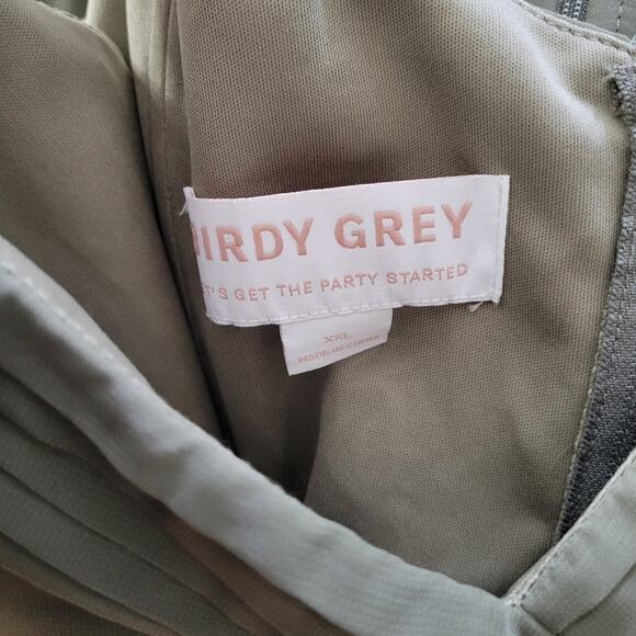 Birdy Grey Green Off-Shoulder Gown for Weddings - Picture 4 of 5